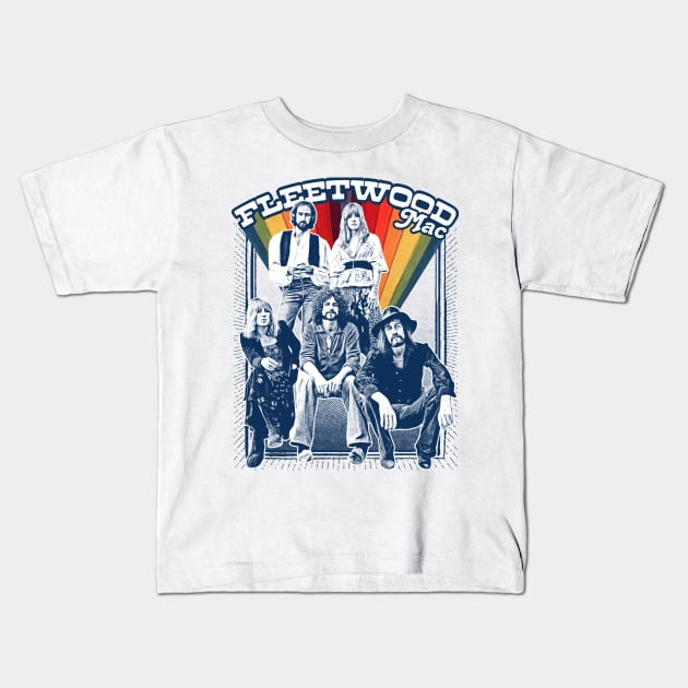 Fleetwood Mac Retro Aesthetic Design Kids T-Shirt by DankFutura